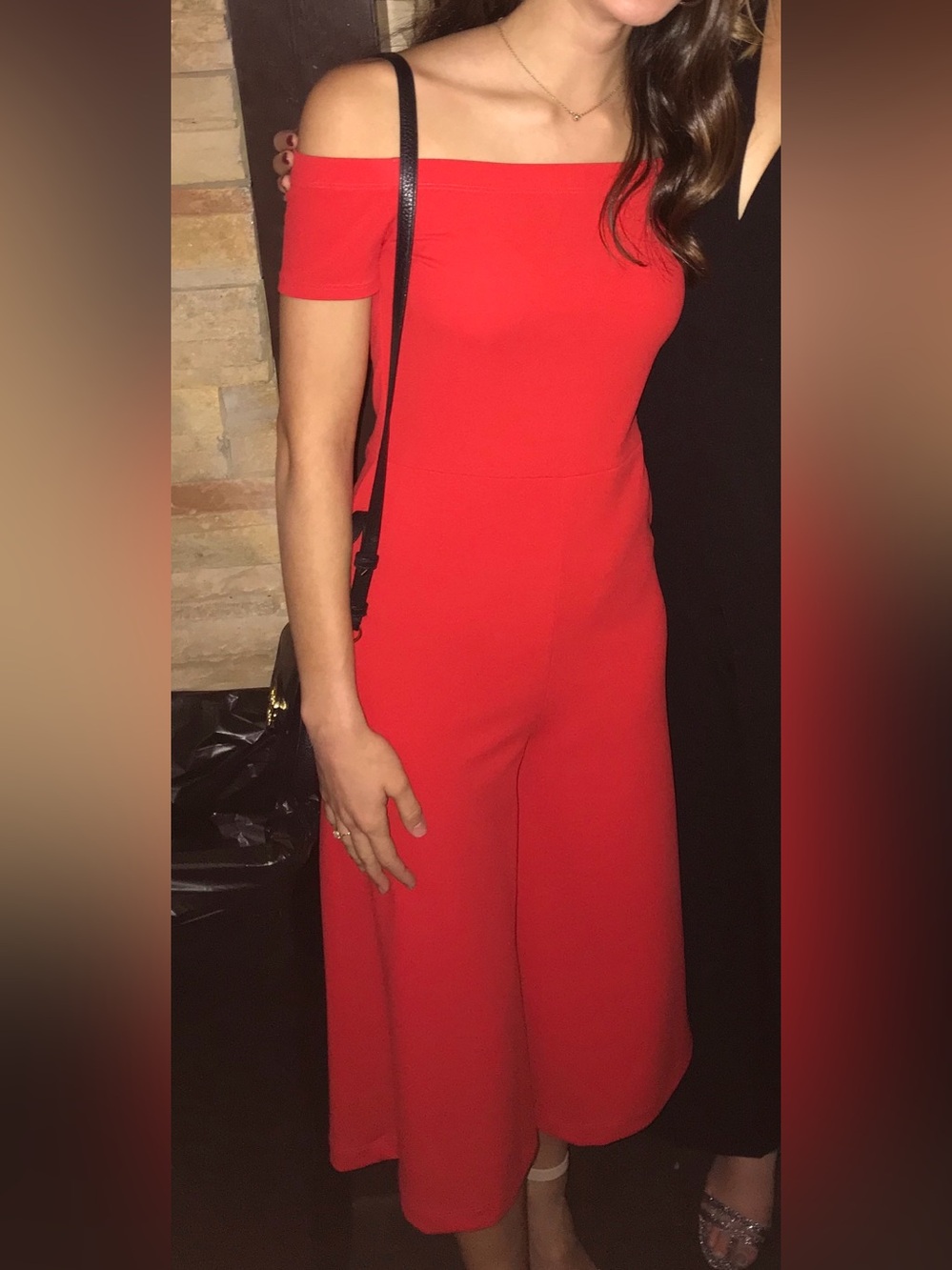 Karlie Red Off-Shoulder Jumpsuit